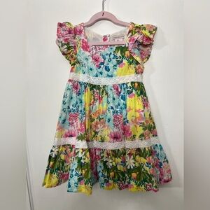 Catherine Malandrino Colorful Floral Ruffle Dress